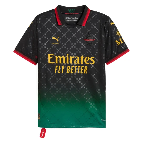 ACミラン x オフホワイト 2025年限定版サードユニフォーム(ブラック)